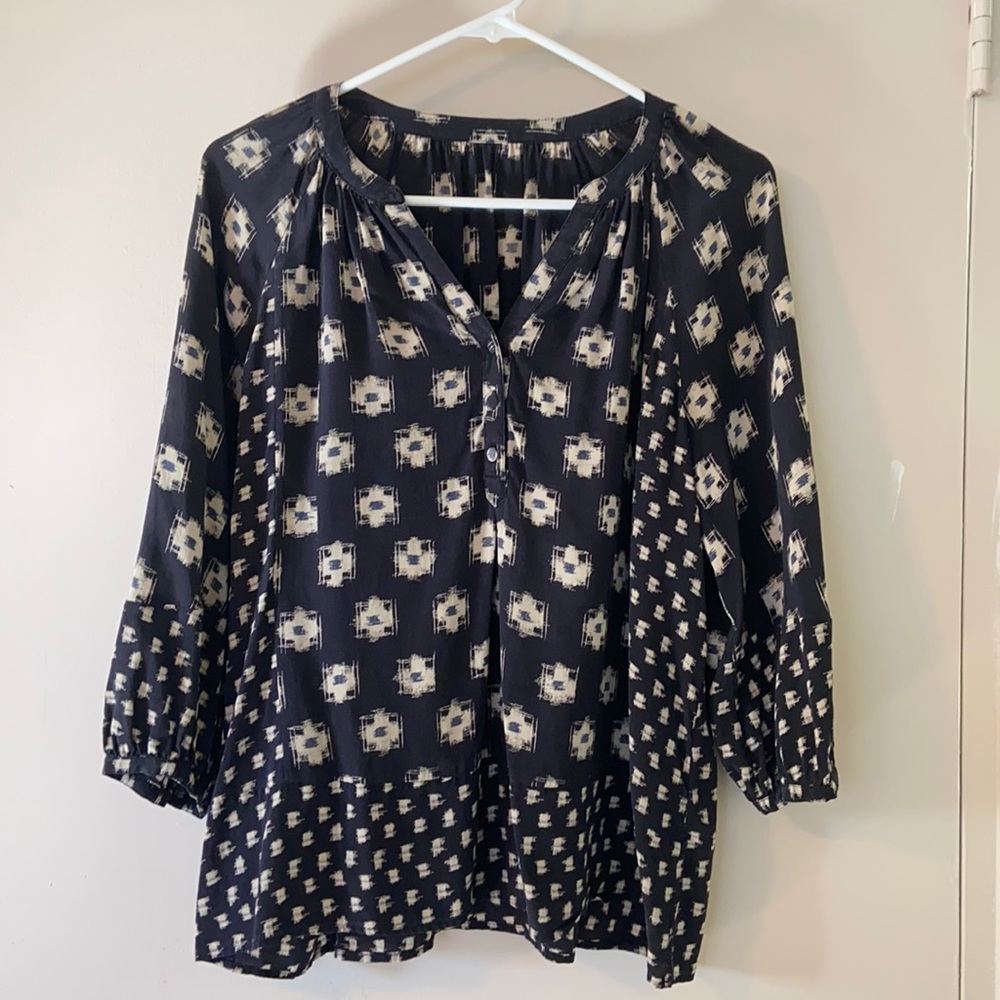 Printed 3 quarter sleeve blouse